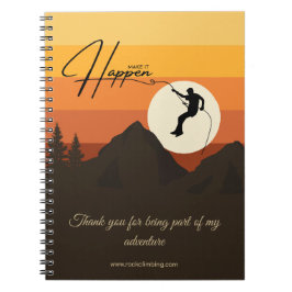 Retro Sunset Mountain Adventure Klettern Danke Notizblock