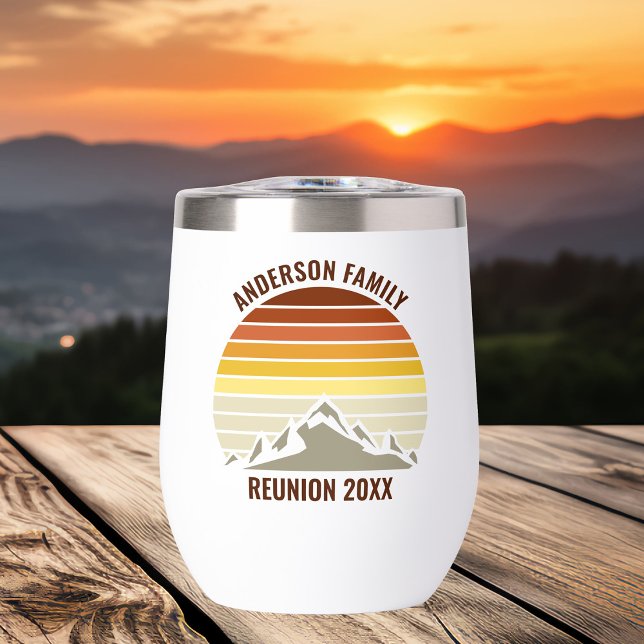 Retro Sunset Mountain Family Wiedersehen Keepake (Von Creator hochgeladen)
