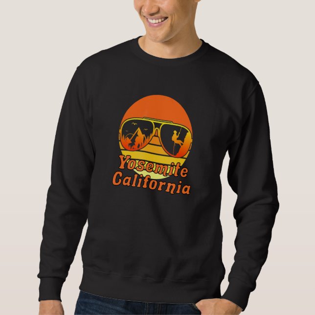 Retro Sunset Mountain Wanderung Yosemite Californi Sweatshirt (Vorderseite)