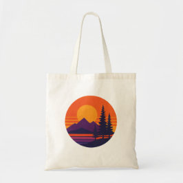 Retro Sunset Nature Vibes | Vintage 80s Aesthetic  Tragetasche