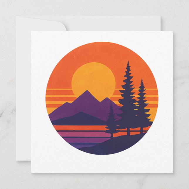 Retro Sunset Nature Vibes | Vintager 80er Ästhetik Karte (Vorderseite)