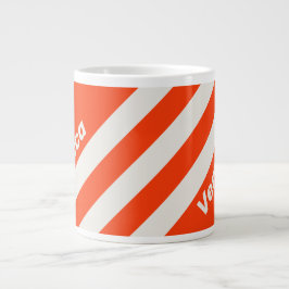 Retro Sunset Orange Three Stripes with Name Jumbo-Tasse