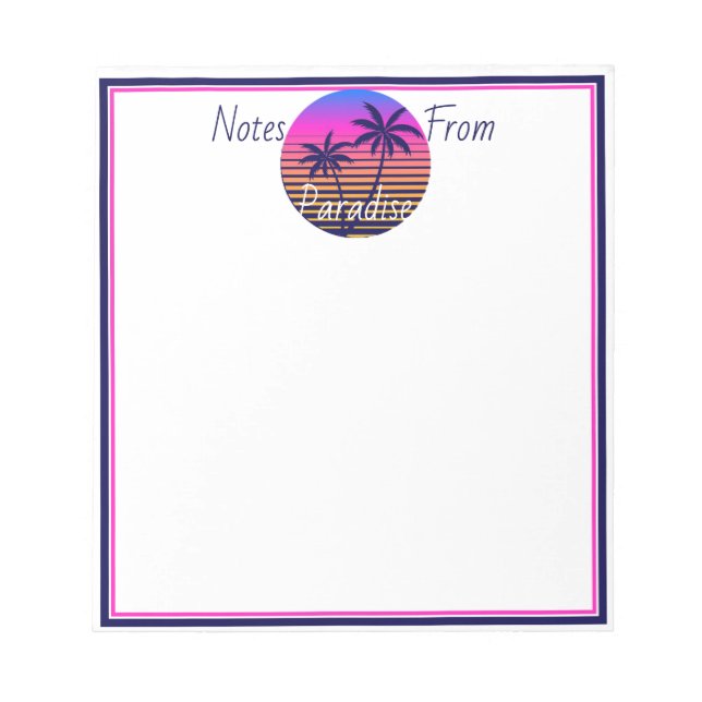 Retro sunset Paradise Notizblock (Vorderseite)