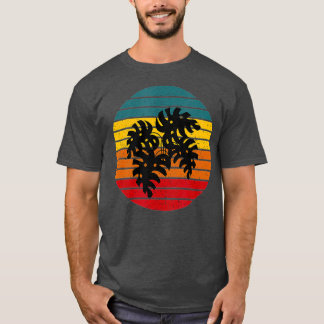 Retro Sunset Pflanze Lady Vintag Monstera T-Shirt