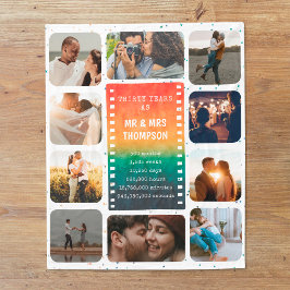 Retro Sunset Photo Mr and Mrs 30th Anniversary Fleecedecke