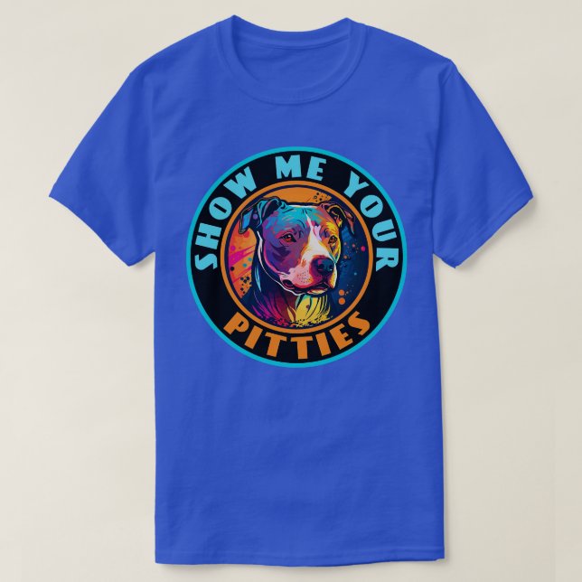 Retro Sunset Pit Bull 3 T-Shirt (Design vorne)