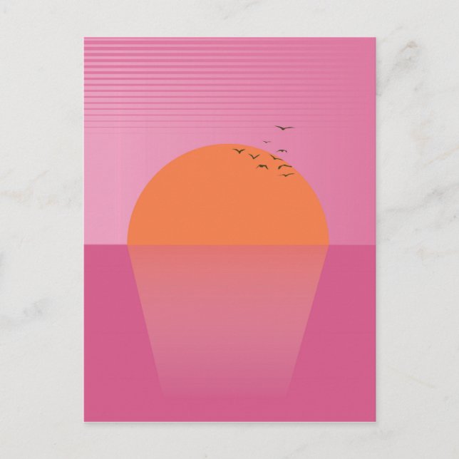 Retro Sunset Postkarte (Vorderseite)