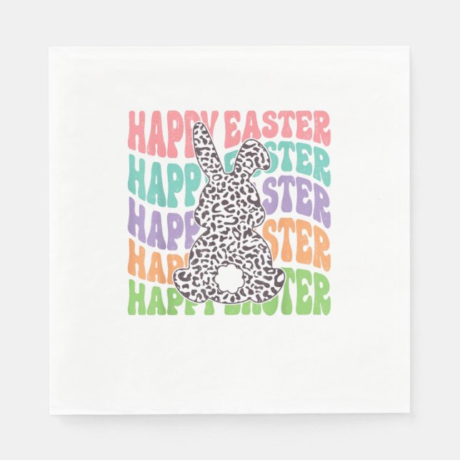 Retro Sunset Rabbit Serviette (Vorderseite)