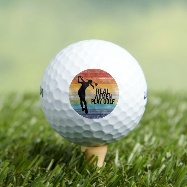 Retro Sunset Real Women Golf Golfball (Insitu T-Shirt)