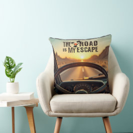 Retro Sunset Road Trip - Die Straße ist meine Fluc Kissen