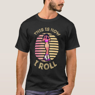 Retro Sunset Roller Skaten Girls Afro T-Shirt