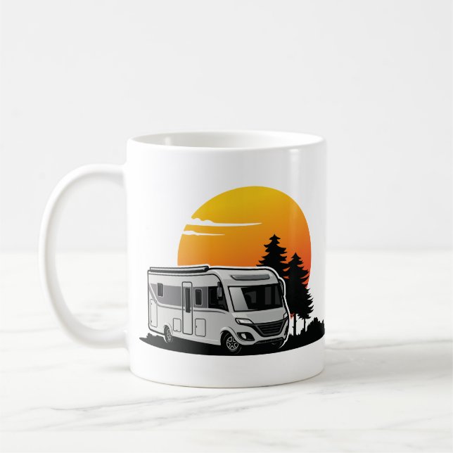 Retro Sunset RV Motorhome Eigentümer Geschenk, Woh Kaffeetasse (Links)