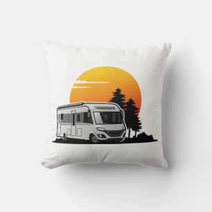 Retro Sunset RV Motorhome Eigentümer Geschenk, Woh Kissen