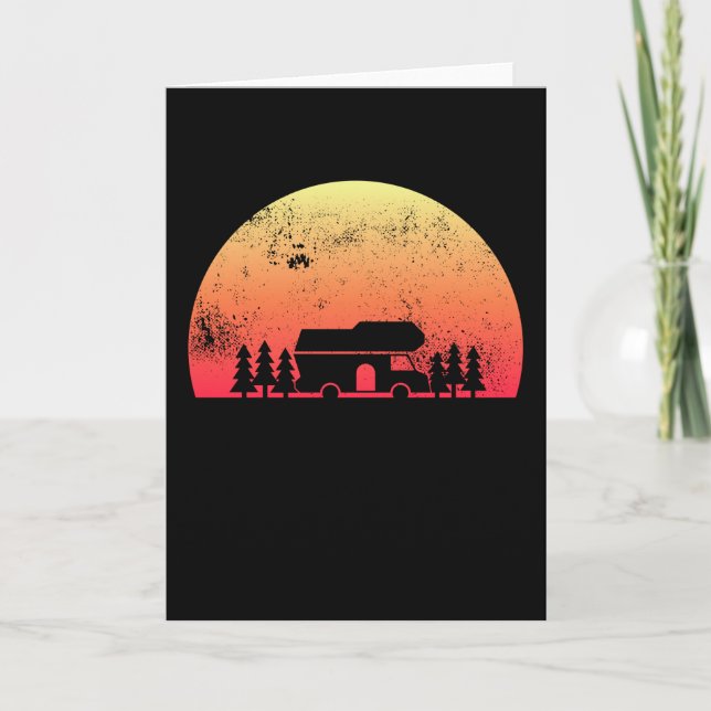 Retro Sunset RV - Selbstversorger-Geschenk Karte (Vorderseite)