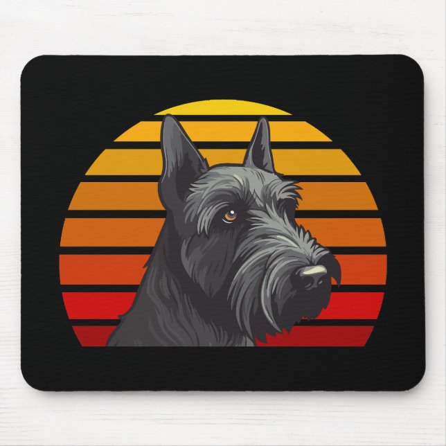 Retro Sunset Schnauzer Mousepad (Vorne)