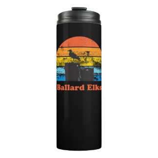 Retro Sunset & Seagull Thermosbecher