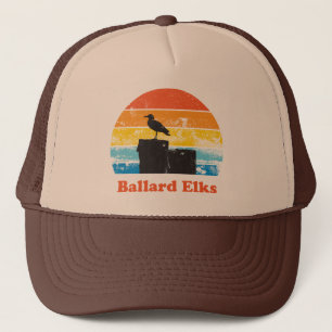 Retro Sunset & Seagull Truckerkappe