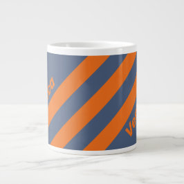 Retro Sunset Shoreline Three Stripes with Name Jumbo-Tasse