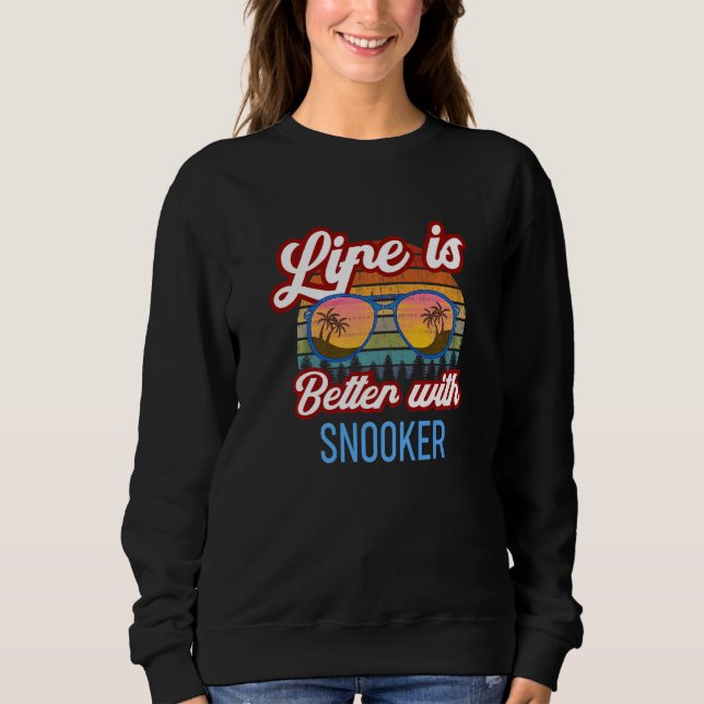 Retro Sunset Slogan   With Snooker Sweatshirt (Vorderseite)