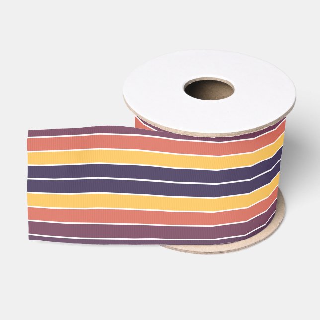 Retro Sunset Stripes Ripsband (Spule)