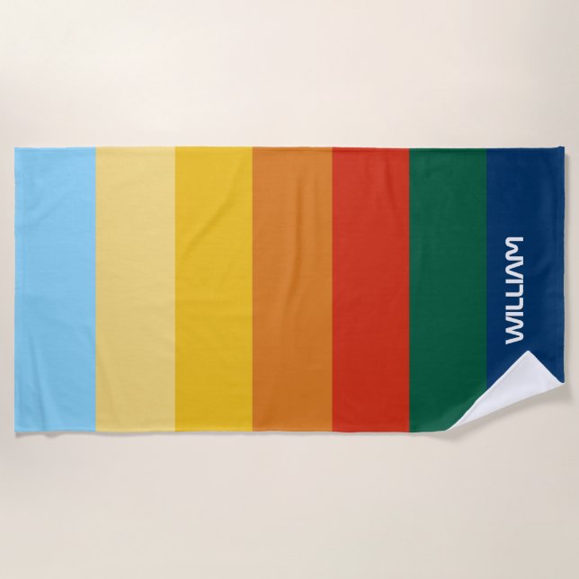 Retro Sunset Strips mit einfachem Leerzeichen, fei Strandtuch (Vorderseite)