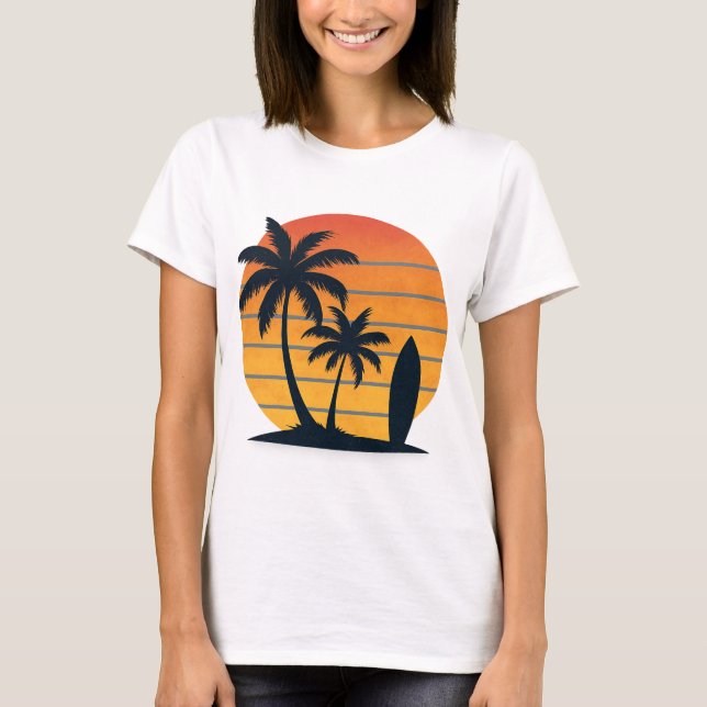 Retro Sunset Surf - Beach Vibes T - Shirt (Vorderseite)