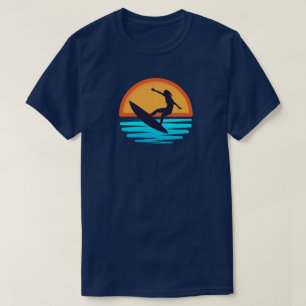 Retro Sunset Surfing _ Vintag Beach Vibes T-Shirt