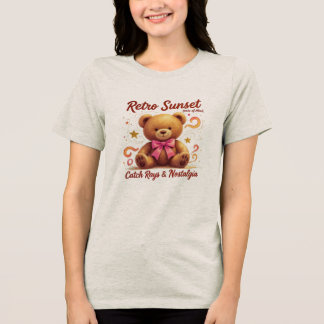 Retro Sunset Teddy - Soft Vibes & Sweet Nostalgie Tri-Blend Shirt