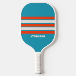 Retro Sunset Tide Rush Across Striping mit Name Pickleball Schläger