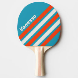 Retro Sunset Tide Rush Angled Striping with Name Tischtennis Schläger
