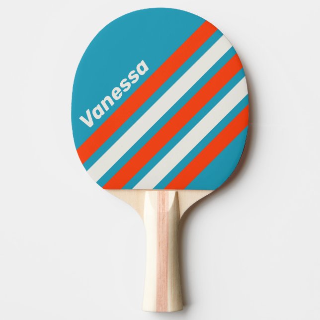 Retro Sunset Tide Rush Angled Striping with Name Tischtennis Schläger (Vorderseite)