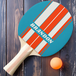 Retro Sunset Tide Rush Board Streifen mit Namen Tischtennis Schläger