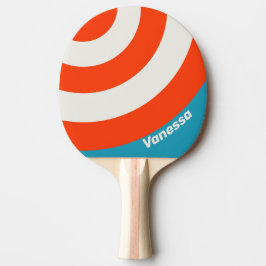 Retro Sunset Tide Rush Circle Stripe with Name Tischtennis Schläger