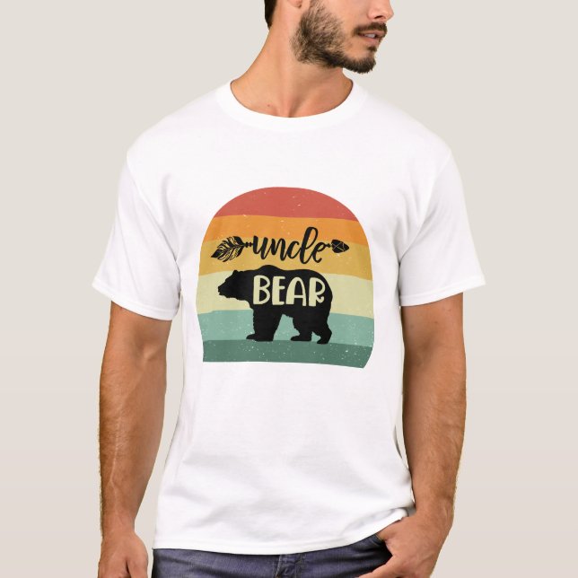 Retro Sunset Uncle Bear T-Shirt (Vorderseite)