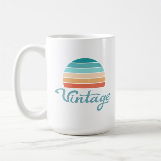 Retro Sunset+Vintages Skript gestört Kaffeetasse (Links)