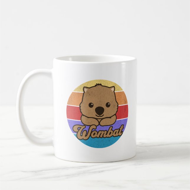Retro Sunset Wombat Kaffeetasse (Links)