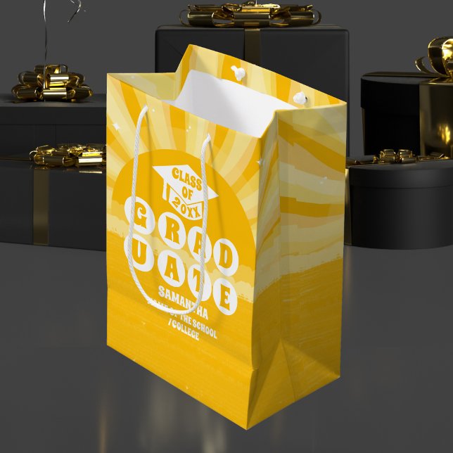 Retro Sunshine Abschluss Mittlere Geschenktüte (Von Creator hochgeladen)