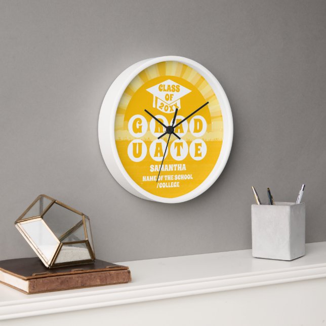 Retro Sunshine Abschluss Uhr (Büro)