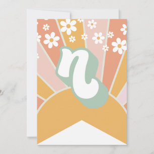 Retro Sunshine daisine boho floral Banner N Einladung