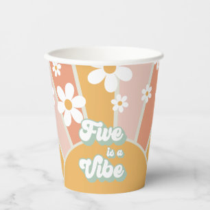 Retro Sunshine Five ist ein Vibe Birthday Paper Cu Pappbecher