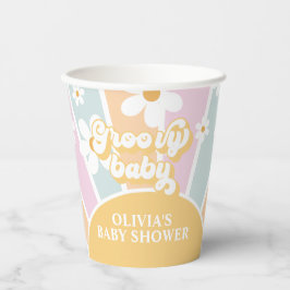 Retro Sunshine Groovy BABY pastel Daisy Pappbecher