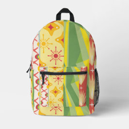 Retro Sunshine Patterns – Bold Colorful Bedruckter Rucksack