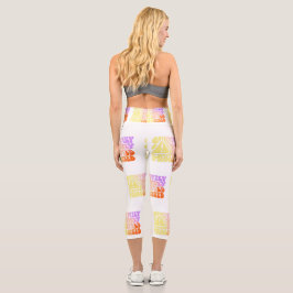 Retro Sunshine Patterns – Bold Colorful Capri Leggings