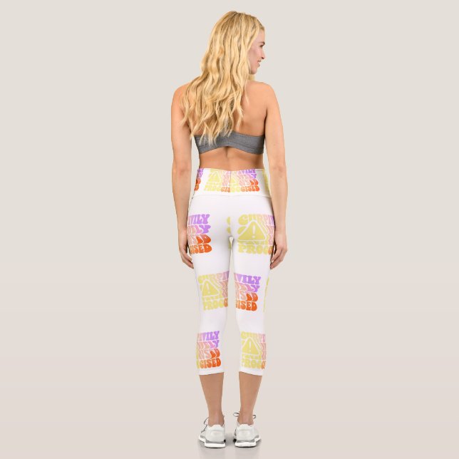 Retro Sunshine Patterns – Bold Colorful  Capri Leggings (Rückseite)