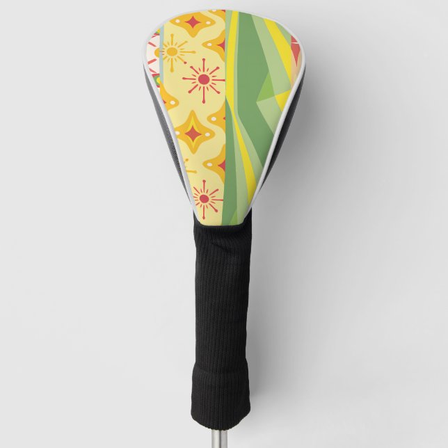 Retro Sunshine Patterns – Bold Colorful  Golf Headcover (Vorderseite)