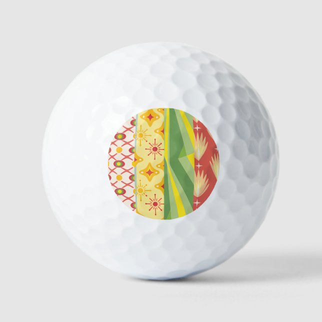 Retro Sunshine Patterns – Bold Colorful  Golfball (Vorderseite)
