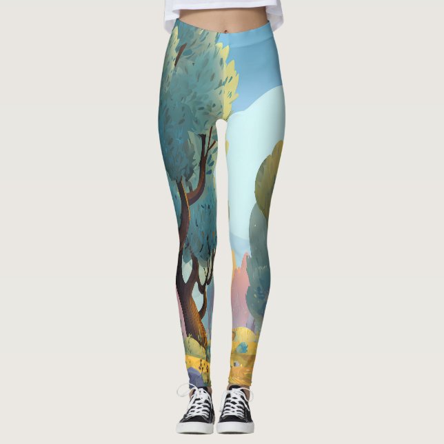 Retro Sunshine Patterns – Bold Colorful  Leggings (Vorderseite)