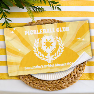Retro Sunshine Pickleball Brautparty Handtuch