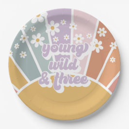 Retro Sunshine Rainbow Daisy Pappteller
