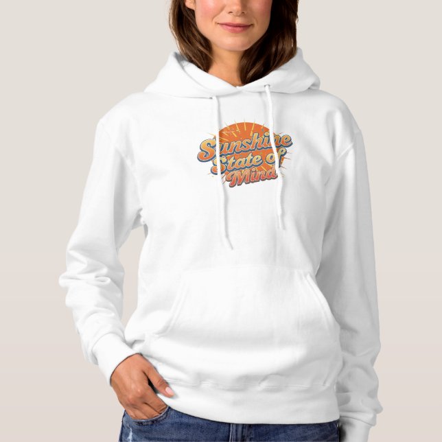 Retro "Sunshine State of Mind" Quote Hoodie (Vorderseite)